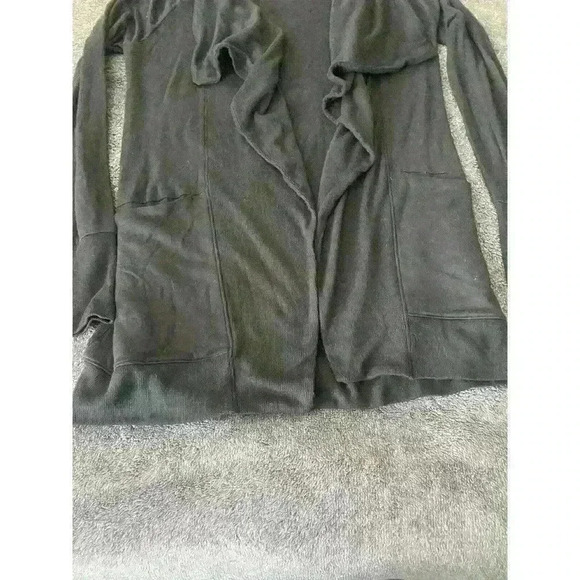 Athleta Women’s XXS Black Open Front Cardigan Pockets + Thumbholes Sweater - Picture 3 of 6